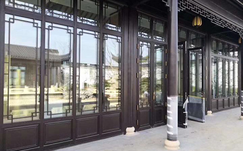 中式仿古铝合金门窗安装工艺以及施工